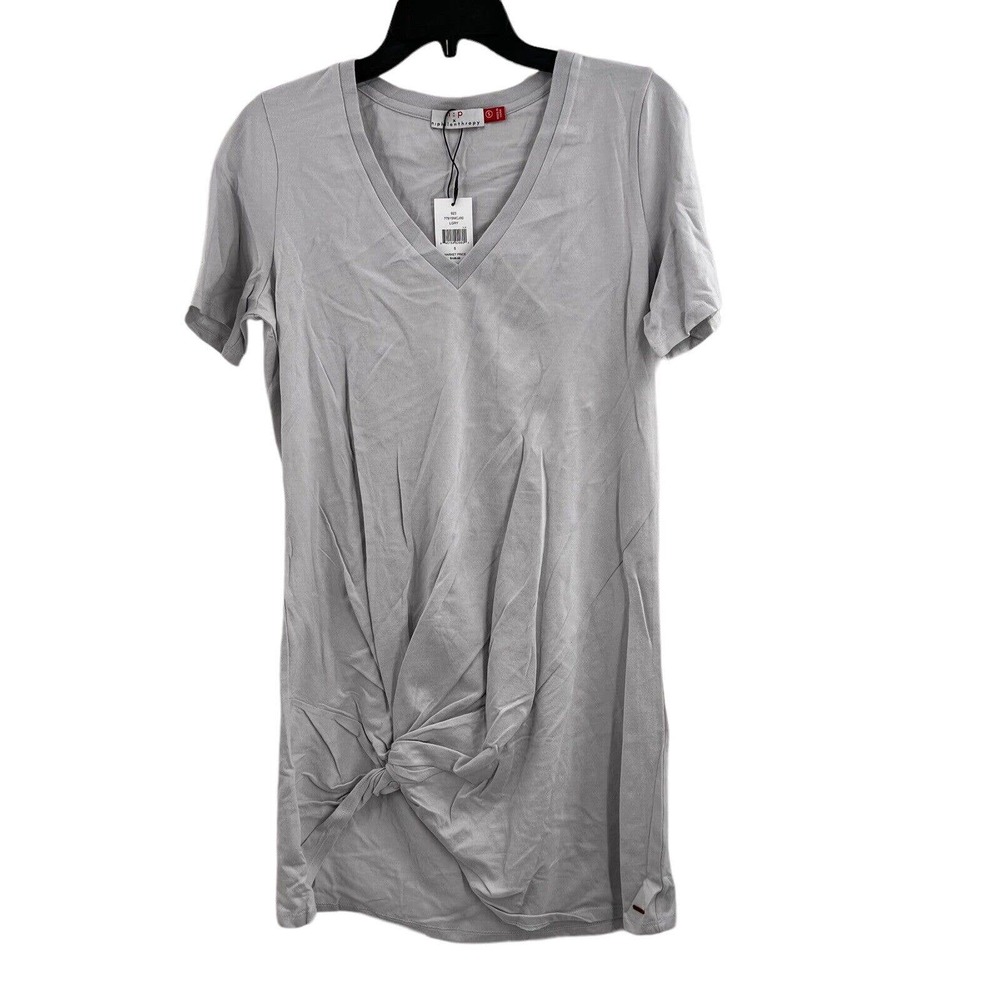 n:PHILANTHROPY Leonardo‎ Knot Front Short Casual Shirtdress Grey Small New
